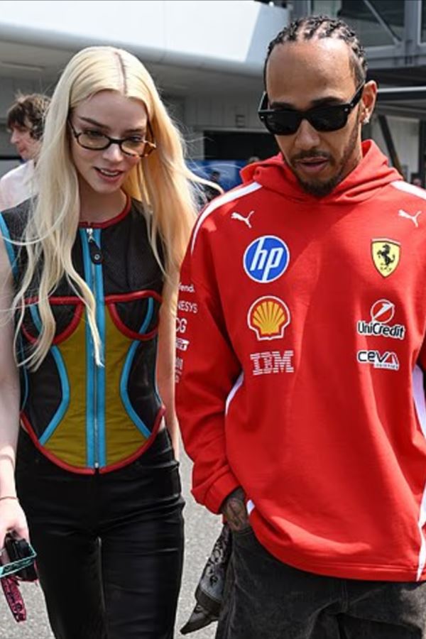 Anya Taylor-Joy e Lewis Hamilton juntos no Grande Prémio do Japão