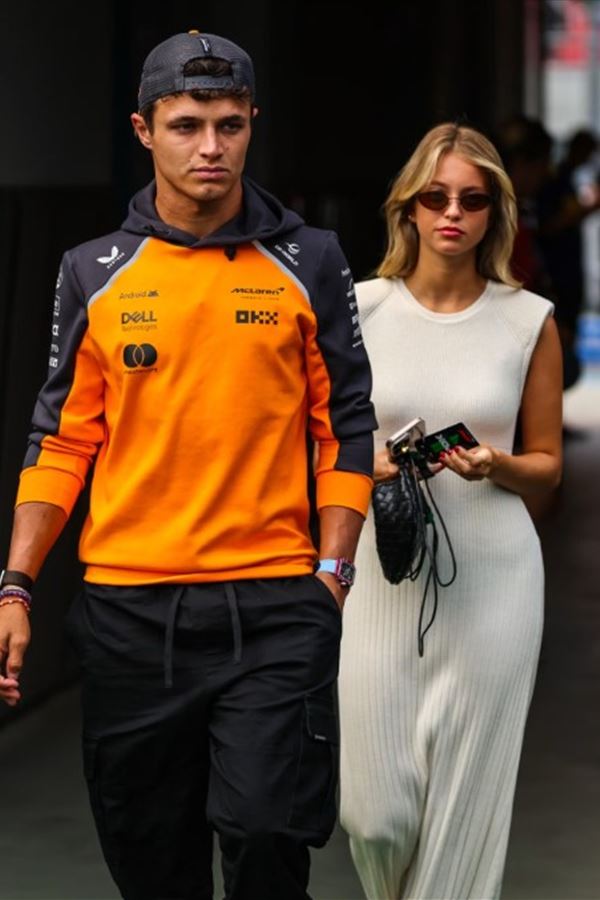 Margarida Corceiro e Lando Norris juntos em Alvalade
